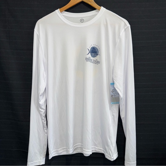 Vapor Elemental Wear Old School Fishing Tours L/S UPF 50 Performance Shirt M NWT - Picture 3 of 8